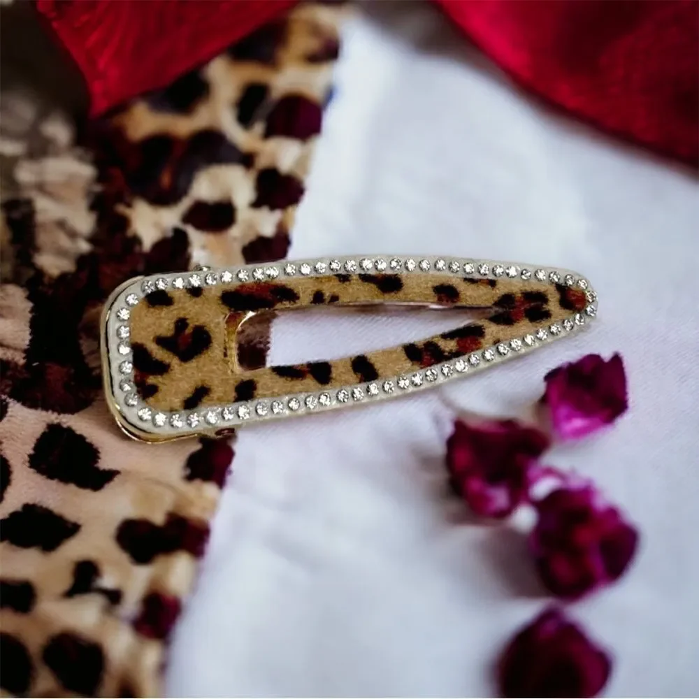 Animal Print Bling Barrett on Gold Hardware, 2 Bling Ponytail ties l New